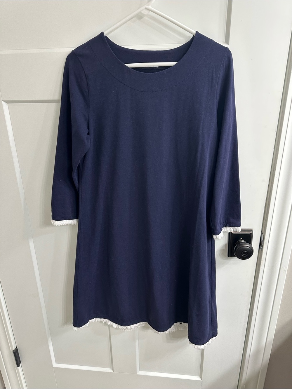 Spartina 449 Navy Fringe-Trim Tunic Dress